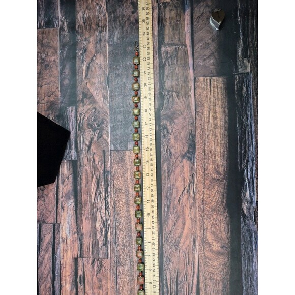 Jay King DTR Unakite Bead Necklace Sterling Silver 21–24" Green Gemstone Boho - Picture 6 of 6